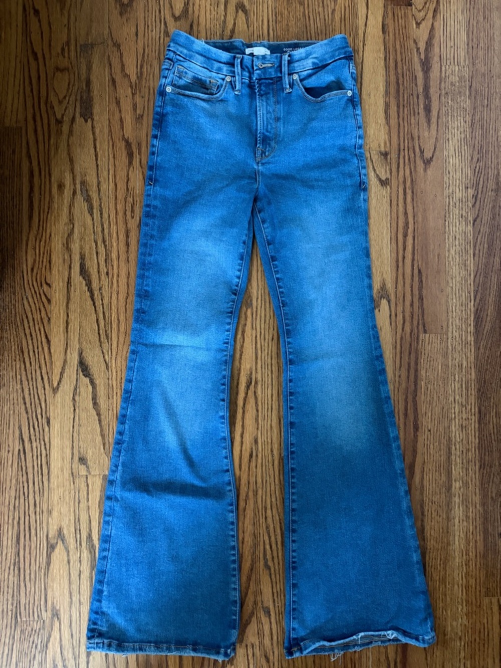 Good American Blue Flare Wide-Leg Jeans